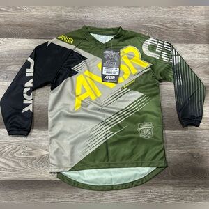 Syncron ANSR YOUTH Sz M Race Shirt Jersey Motocross Riding Green Gray New
